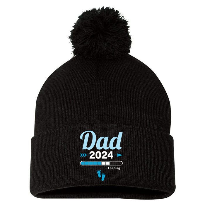 Dad Loading 2024 Father Pregnancy Birth Baby Daddy To Be Pom Pom 12in Knit Beanie