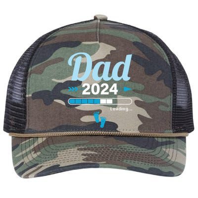 Dad Loading 2024 Father Pregnancy Birth Baby Daddy To Be Retro Rope Trucker Hat Cap