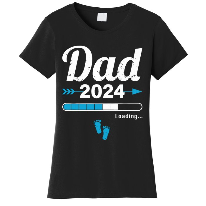 Dad Loading 2024 Father Pregnancy Birth Baby Daddy To Be Women's T-Shirt