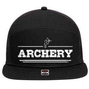 Distressed Look Arching Gift For Archers Gift 7 Panel Mesh Trucker Snapback Hat