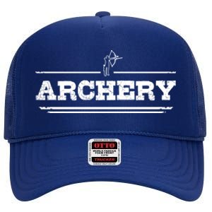 Distressed Look Arching Gift For Archers Gift High Crown Mesh Back Trucker Hat