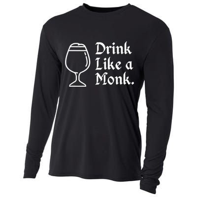 Drink Like A Monk, For Belgian Crafts Beer Lovers Cooling Performance Long Sleeve Crew