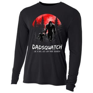 Dadsquatch Like A Dad Way More Squatchy Funny Bigfoot Dad Cooling Performance Long Sleeve Crew