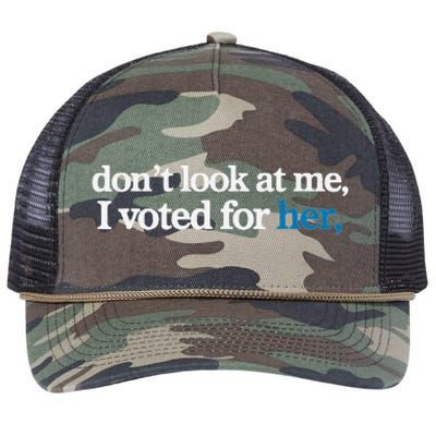 DonT Look At Me I Voted For Her Retro Rope Trucker Hat Cap