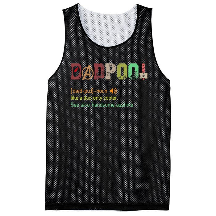 Dadpool Like A Dad But Only Cooler Fathers Day Mesh Reversible Basketball Jersey Tank