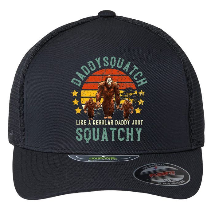 Daddysquatch Like A Daddy Just Way More Squatchy Father Day Flexfit Unipanel Trucker Cap