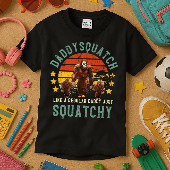 Daddysquatch Like A Daddy Just Way More Squatchy Father Day Kids T-Shirt