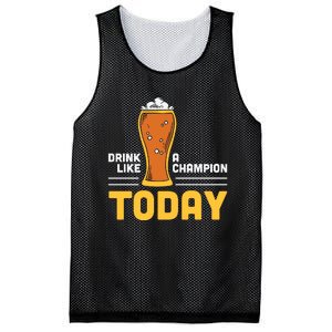 Drink Like A Champion Today Funny Saying Drinking St Patricks Day Mesh Reversible Basketball Jersey Tank