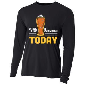 Drink Like A Champion Today Funny Saying Drinking St Patricks Day Cooling Performance Long Sleeve Crew