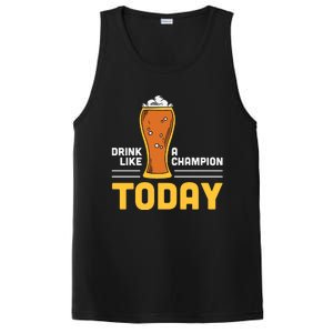 Drink Like A Champion Today Funny Saying Drinking St Patricks Day PosiCharge Competitor Tank