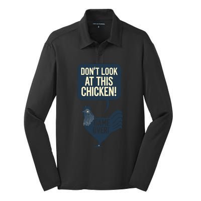 Dont Look At This Chicken Silk Touch Performance Long Sleeve Polo