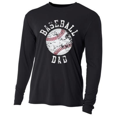 Dad Like A Baseball Dad US Flag Fathers Day Cooling Performance Long Sleeve Crew