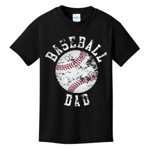 Dad Like A Baseball Dad US Flag Fathers Day Kids T-Shirt