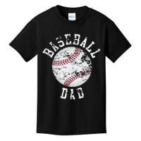 Dad Like A Baseball Dad US Flag Fathers Day Kids T-Shirt