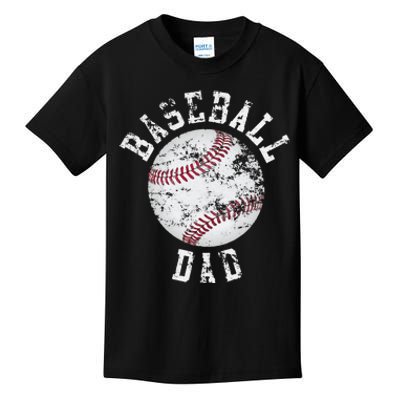 Dad Like A Baseball Dad US Flag Fathers Day Kids T-Shirt