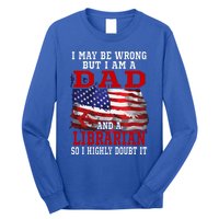 Dad Librarian American Flag Funny Patriotic Gift Long Sleeve Shirt