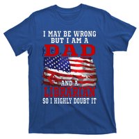 Dad Librarian American Flag Funny Patriotic Gift T-Shirt