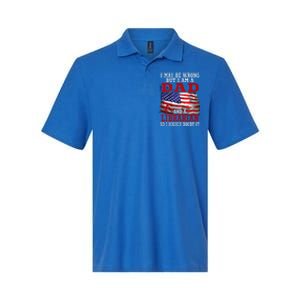 Dad Librarian American Flag Funny Patriotic Gift Softstyle Adult Sport Polo