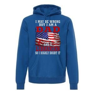 Dad Librarian American Flag Funny Patriotic Gift Premium Hoodie