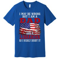 Dad Librarian American Flag Funny Patriotic Gift Premium T-Shirt