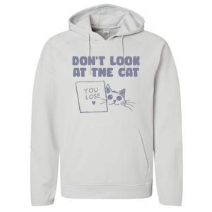 Dont Look At The Cat 90s Retro Graphic Performance Fleece Hoodie