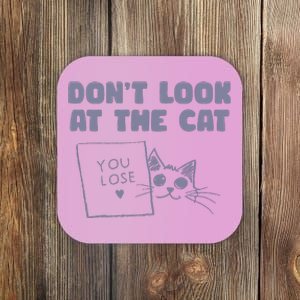 Dont Look At The Cat 90s Retro Graphic Coaster