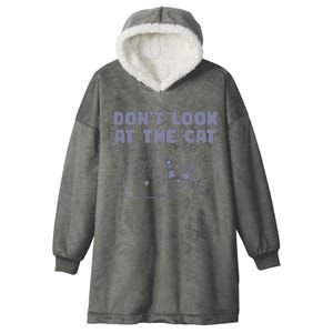 Dont Look At The Cat 90s Retro Graphic Hooded Wearable Blanket