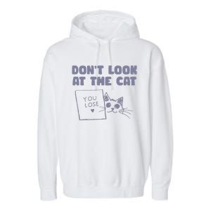 Dont Look At The Cat 90s Retro Graphic Garment-Dyed Fleece Hoodie