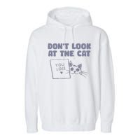 Dont Look At The Cat 90s Retro Graphic Garment-Dyed Fleece Hoodie