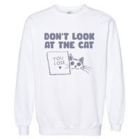 Dont Look At The Cat 90s Retro Graphic Garment-Dyed Sweatshirt