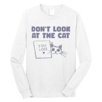 Dont Look At The Cat 90s Retro Graphic Long Sleeve Shirt