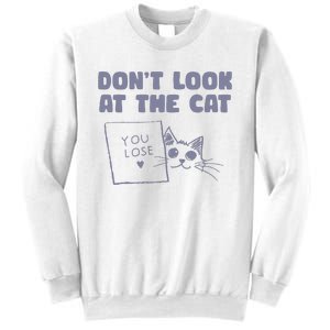 Dont Look At The Cat 90s Retro Graphic Sweatshirt