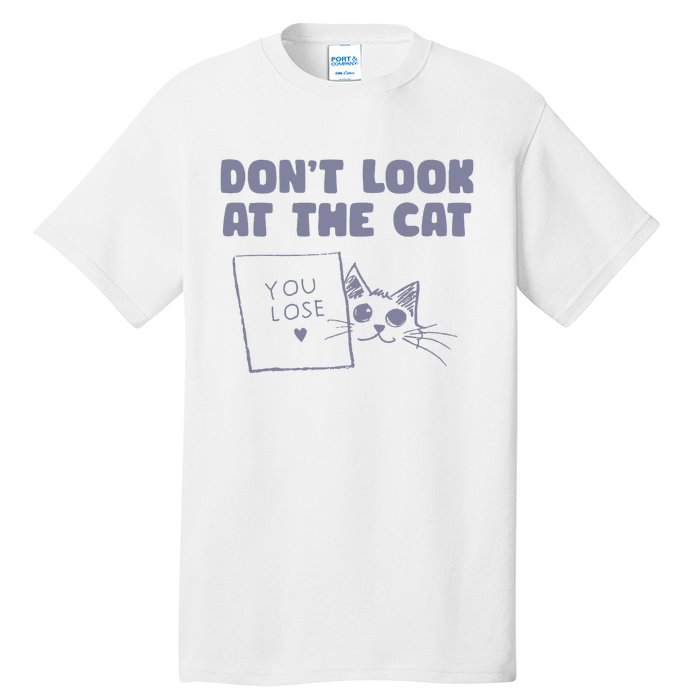 Dont Look At The Cat 90s Retro Graphic Tall T-Shirt