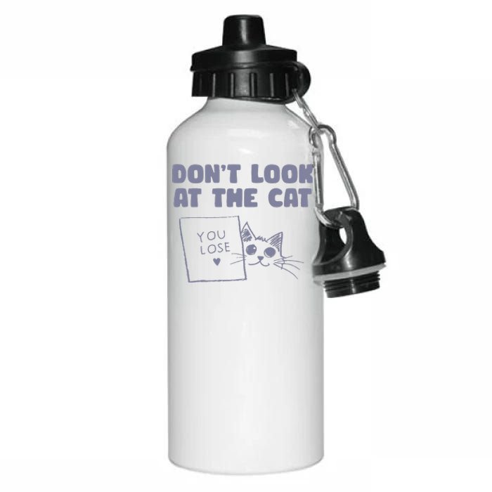 Dont Look At The Cat 90s Retro Graphic Aluminum Water Bottle