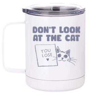 Dont Look At The Cat 90s Retro Graphic 12 oz Stainless Steel Tumbler Cup