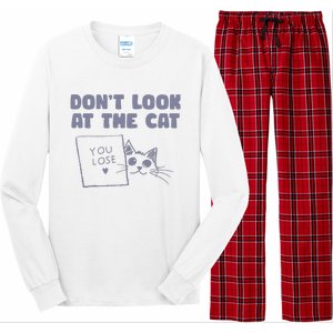 Dont Look At The Cat 90s Retro Graphic Long Sleeve Pajama Set