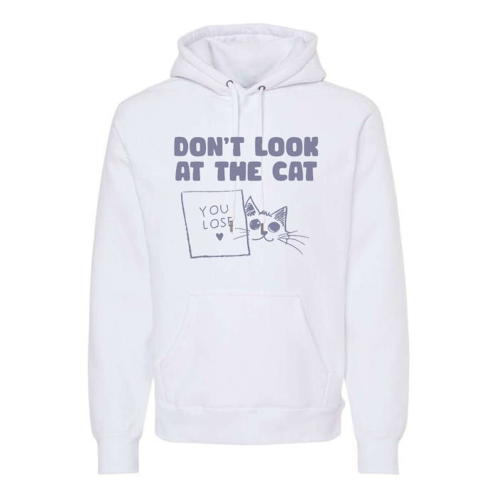 Dont Look At The Cat 90s Retro Graphic Premium Hoodie