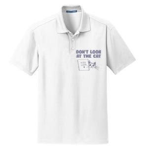 Dont Look At The Cat 90s Retro Graphic Dry Zone Grid Polo