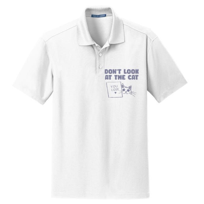 Dont Look At The Cat 90s Retro Graphic Dry Zone Grid Polo