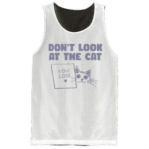 Dont Look At The Cat 90s Retro Graphic Mesh Reversible Basketball Jersey Tank