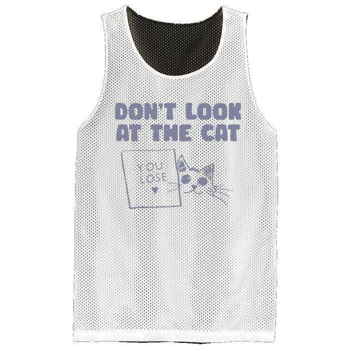 Dont Look At The Cat 90s Retro Graphic Mesh Reversible Basketball Jersey Tank