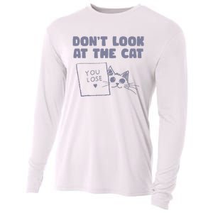 Dont Look At The Cat 90s Retro Graphic Cooling Performance Long Sleeve Crew