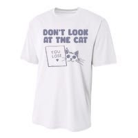 Dont Look At The Cat 90s Retro Graphic Performance Sprint T-Shirt