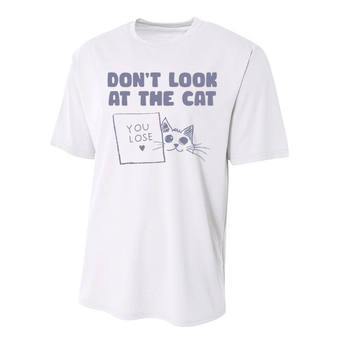 Dont Look At The Cat 90s Retro Graphic Performance Sprint T-Shirt