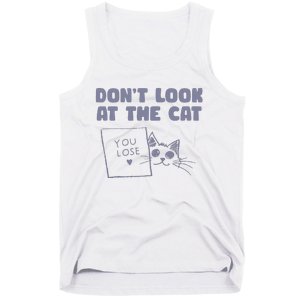 Dont Look At The Cat 90s Retro Graphic Tank Top