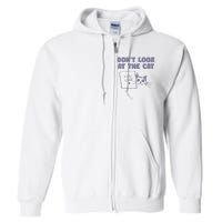 Dont Look At The Cat 90s Retro Graphic Full Zip Hoodie