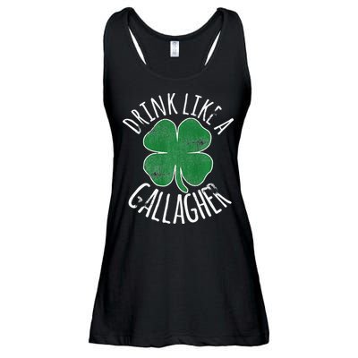DRINK LIKE A GALLAGHER St Patrick's Day Ladies Essential Flowy Tank
