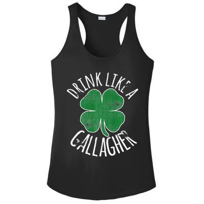 DRINK LIKE A GALLAGHER St Patrick's Day Ladies PosiCharge Competitor Racerback Tank
