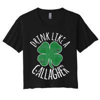 DRINK LIKE A GALLAGHER St Patrick's Day Women's Crop Top Tee