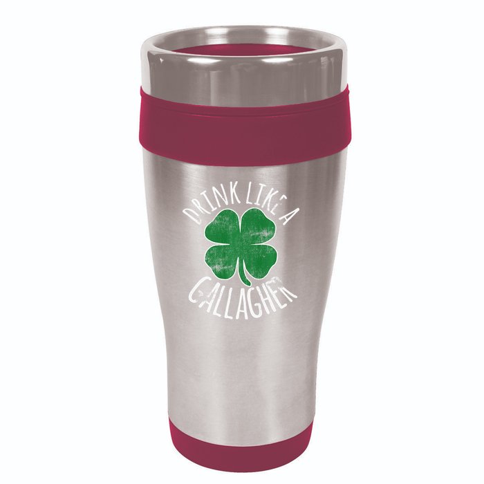 DRINK LIKE A GALLAGHER St Patrick's Day 16oz Travel Tumbler